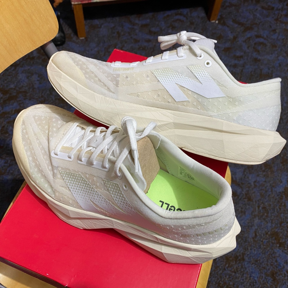 New Balance FuelCell Rebel v4 in White and Beige